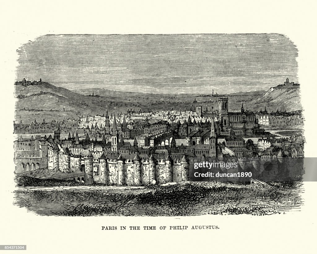 Vue de Paris, France, XIIIe siècle