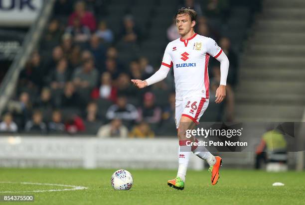 Alex Gilbey of Milton Keynes Dons in action during the Sky Bet League One match between Milton Keynes Dons and Northampton Town at StadiumMK on...