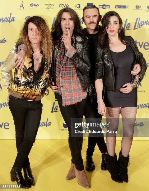 Spanish band Nancys Rubias attends the 'La Llamada' premiere at Capitol cinema on September 26, 2017 in Madrid, Spain.