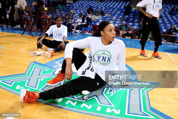 Plenette Pierson of the Minnesota Lynx looks on before the game against the Los Angeles Sparks in Game Two of the 2017 WNBA Finals on September 26,...