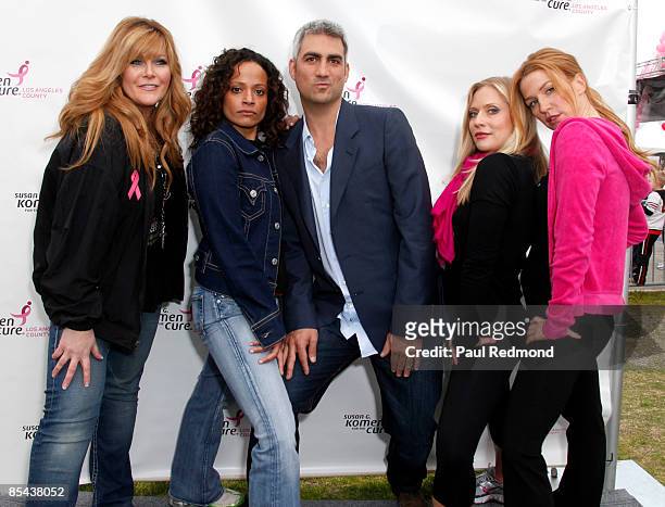 Jamie O'Neal, Judy Reyes, Taylor Hicks, Emily Procter and Poppy Montgomery attend Susan G. Komen's the 13th Annual Race For The Cure at the Pasadena...