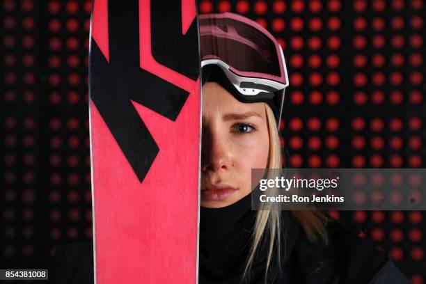 Freestyle Skier Maggie Voisin poses for a portrait during the Team USA Media Summit ahead of the PyeongChang 2018 Olympic Winter Games on September...