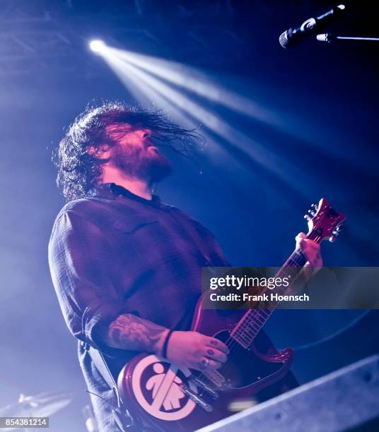 Singer Shaun Morgan Welgemoed of Seether performs live on stage during a concert at the Huxleys on September 26, 2017 in Berlin, Germany.