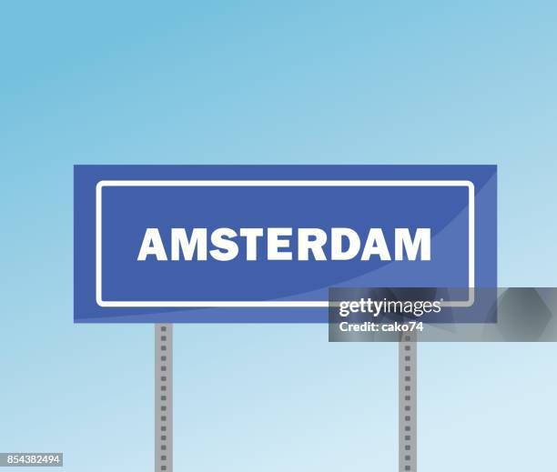 amsterdam road sign - lisbon stock illustrations