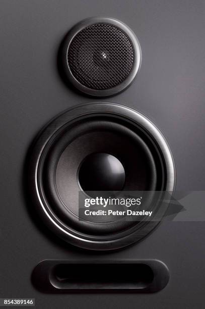 upright loudspeaker - music speaker stock pictures, royalty-free photos & images