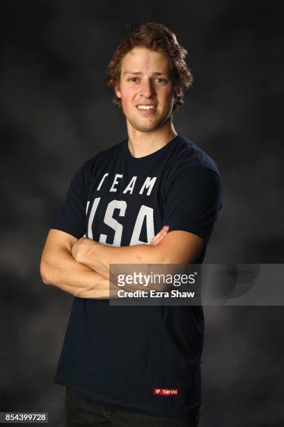 Freestyle Skier Joss Christensen poses for a portrait during the Team USA Media Summit ahead of the PyeongChang 2018 Olympic Winter Games on...