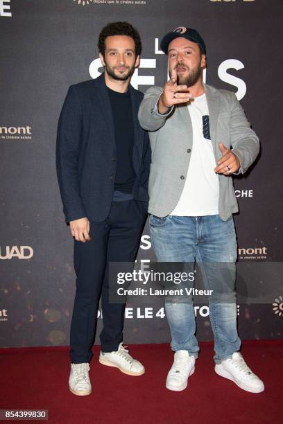 William Legbil and Alban Ivanov attend "Le Sens De La Fete" Paris Premiere at Le Grand Rex on September 26, 2017 in Paris, France.