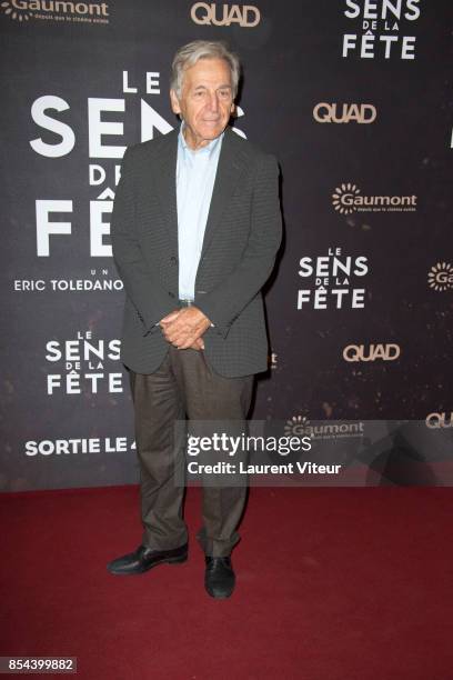 Costa Gavras attends "Le Sens De La Fete" Paris Premiere at Le Grand Rex on September 26, 2017 in Paris, France.