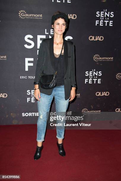 Eglantine Emeye attends "Le Sens De La Fete" Paris Premiere at Le Grand Rex on September 26, 2017 in Paris, France.