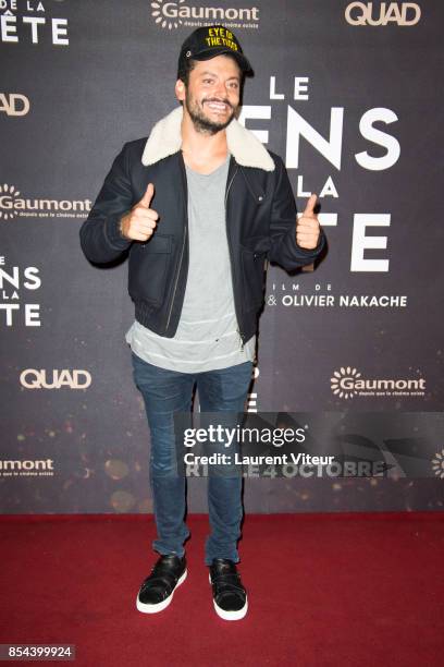 Kev Adams attends "Le Sens De La Fete" Paris Premiere at Le Grand Rex on September 26, 2017 in Paris, France.