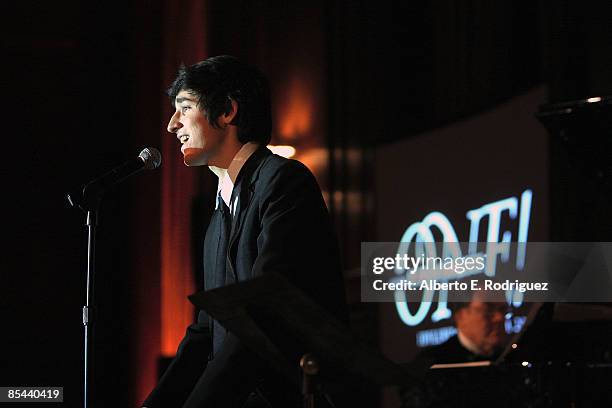 Idyllwild student Joey Jennings performs at the Idyllwild Arts Foundation's Life in Art Awards Gala honoring composer Marvin Hamlisch on March 15,...