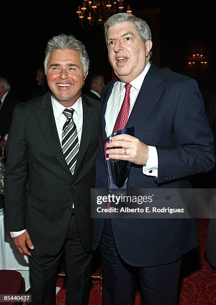 Singer Steve Tyrell and composer Marvin Hamlisch attend the Idyllwild Arts Foundation's Life in Art Awards Gala honoring composer Marvin Hamlisch on...