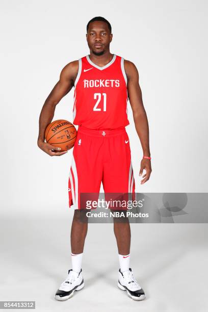 Chinanu Onuaku of the Houston Rockets poses for a portrait during Media Day on September 25, 2017 at the Toyota Center in Houston, Texas. NOTE TO...