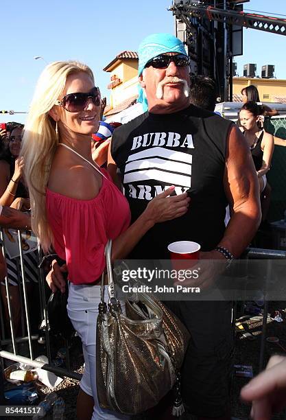 Jennifer McDaniel and Hulk Hogan arrive to see Brooke Hogan perform at Calle Ocho on March 15, 2009 in Miami.