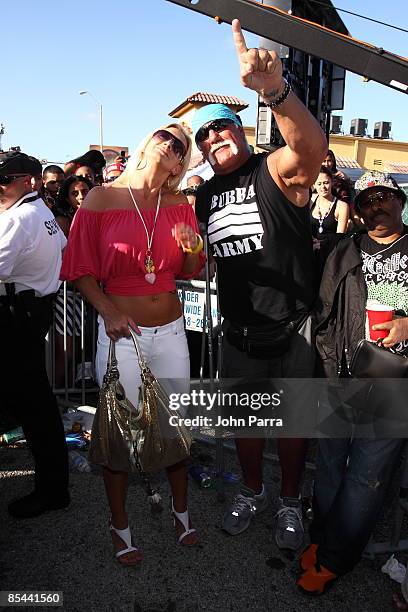 Jennifer McDaniel and Hulk Hogan arrive to see Brooke Hogan perform at Calle Ocho on March 15, 2009 in Miami.