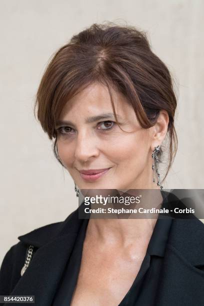 Actress Laura Morante attends the Christian Dior show as part of the Paris Fashion Week Womenswear Spring/Summer 2018 at on September 26, 2017 in...