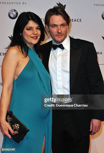 Jasmin Tabatabai and partner Andreas Pietschmann attend the "Cinema For Peace Berlin 2009" during the 59th Berlin International Film Festival at the...