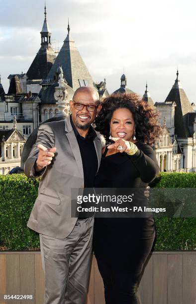 Forest Whittaker and Oprah Winfrey during a photocall for their new film The Butler, at the Corinthia Hotel in London.