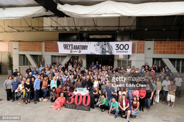 The cast and Executive Producers of Walt Disney Television via Getty Imagess Greys Anatomy along with Walt Disney Television via Getty Images...