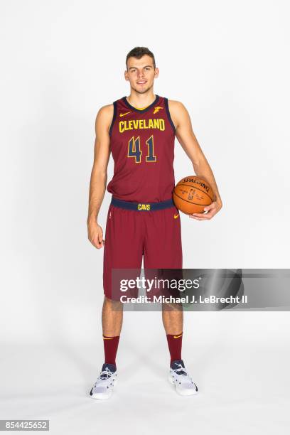 Ante Zizic of the Cleveland Cavaliers poses for a portrait during the 2017-18 NBA Media Day on September 25, 2017 at Quicken Loans Arena in...