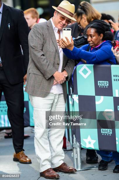 Actor James Spader leaves the "AOL Build" taping at the AOL Studios on September 26, 2017 in New York City.