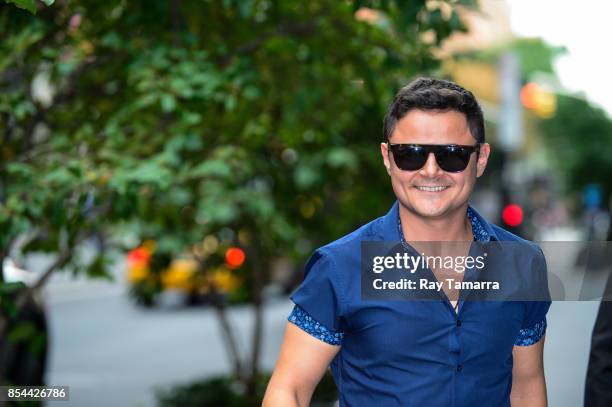 Actor Arturo Castro enters the "AOL Build" taping at the AOL Studios on September 26, 2017 in New York City.