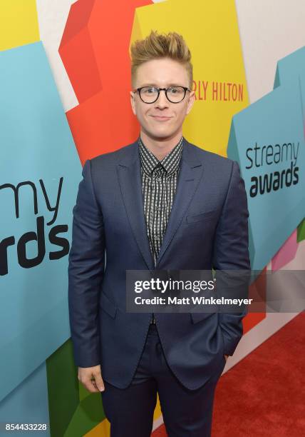 Tyler Oakley at the 2017 Streamy Awards at The Beverly Hilton Hotel on September 26, 2017 in Beverly Hills, California.