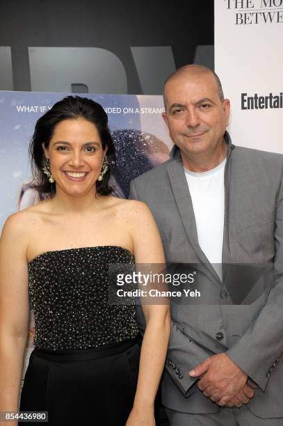 Amira Diab and director Hany Abu-Assad attend "The Mountain Between Us" special screening at Time Inc. Screening Room on September 26, 2017 in New...
