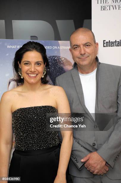 Amira Diab and director Hany Abu-Assad attend "The Mountain Between Us" special screening at Time Inc. Screening Room on September 26, 2017 in New...