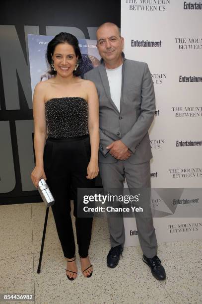 Amira Diab and director Hany Abu-Assad attend "The Mountain Between Us" special screening at Time Inc. Screening Room on September 26, 2017 in New...