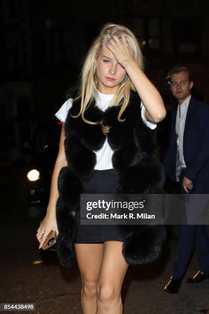 Lottie Moss leaving Eclipse nightclub on September 26, 2017 in London, England.