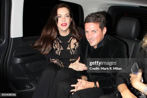 Liv Tyler and David Gardner leaving BAFTA on September 26, 2017 in London, England.