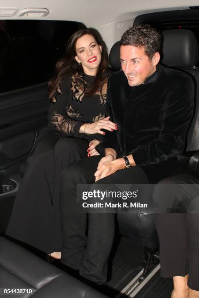 Liv Tyler and David Gardner leaving BAFTA on September 26, 2017 in London, England.