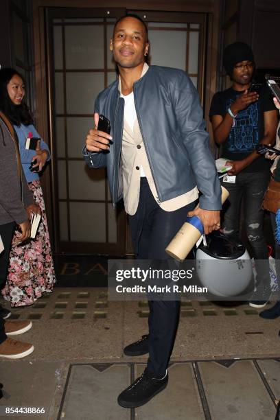 Reggie Yates leaving BAFTA on September 26, 2017 in London, England.