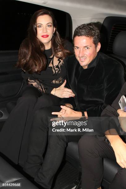 Liv Tyler and David Gardner leaving BAFTA on September 26, 2017 in London, England.