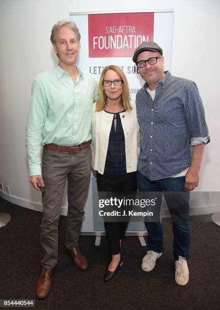 Screenwriter Angus MacLachlan, actress Amy Ryan and actor Terry Kinney visit the SAG-AFTRA Foundation Robin Williams Center on September 26, 2017 in...