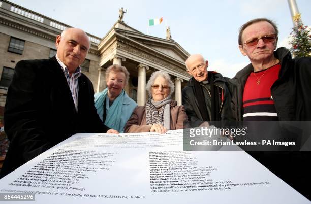 Family members of children who were killed in the Easter Rising 1916 Richard Veale, relative of Margaret 'Maggie' Veale , Marie Horan, relative of...