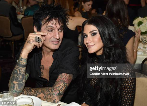 Tommy Lee and Brittany Furlan attend the 2017 Streamy Awards at The Beverly Hilton Hotel on September 26, 2017 in Beverly Hills, California.