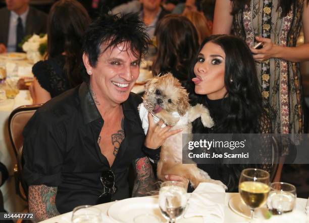 Tommy Lee and Brittany Furlan attend the 2017 Streamy Awards at The Beverly Hilton Hotel on September 26, 2017 in Beverly Hills, California.