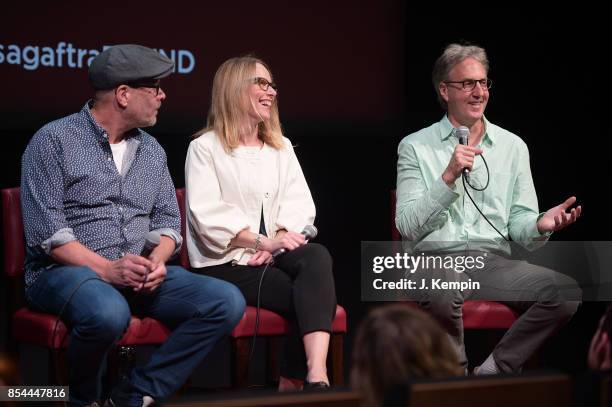 Actor Terry Kinney, actress Amy Ryan and screenwriter Angus MacLachlan visit the SAG-AFTRA Foundation Robin Williams Center on September 26, 2017 in...