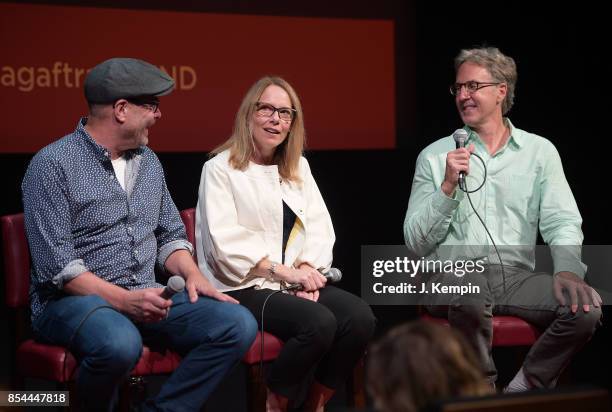Actor Terry Kinney, actress Amy Ryan and screenwriter Angus MacLachlan visit the SAG-AFTRA Foundation Robin Williams Center on September 26, 2017 in...