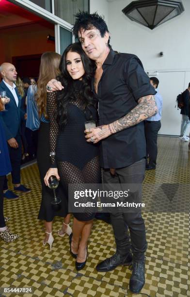 Tommy Lee and Brittany Furlan attend the 2017 Streamy Awards at The Beverly Hilton Hotel on September 26, 2017 in Beverly Hills, California.