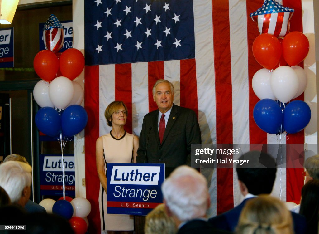 Alabama Senator Luther Strange Holds Election Night Gathering In Birmingham For Special Election To Replace Jeff Session's Seat