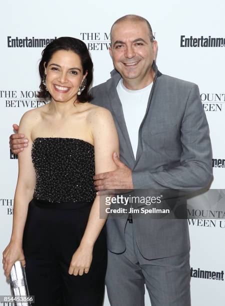 Amira Diab and director Hany Abu-Assad attend the "The Mountain Between Us" special screening at Time Inc. Screening Room on September 26, 2017 in...