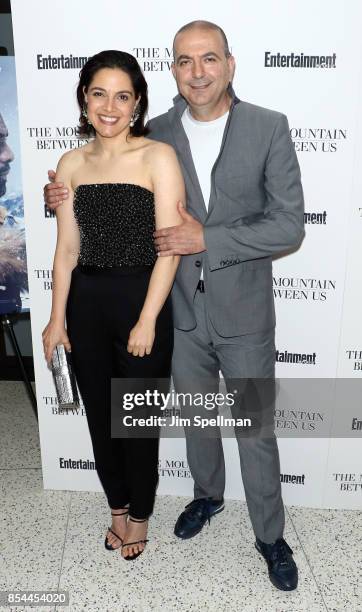 Amira Diab and director Hany Abu-Assad attend the "The Mountain Between Us" special screening at Time Inc. Screening Room on September 26, 2017 in...
