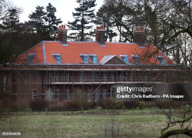 General view of Anmer Hall as work continues on the royal country retreat gifted to the Duke and Duchess of Cambridge on Queen Elizabeth II's...