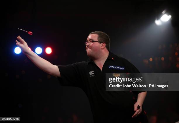 Stephen Bunting during the BDO World Championships Final at the Lakeside Complex, Surrey.
