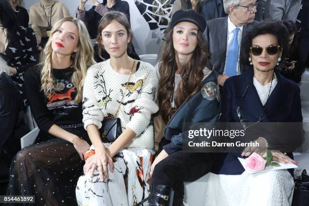 Annabelle Wallis, Alexa Chung, Charlotte Le Bon and Bianca Jagger attend the Christian Dior show as part of the Paris Fashion Week Womenswear...