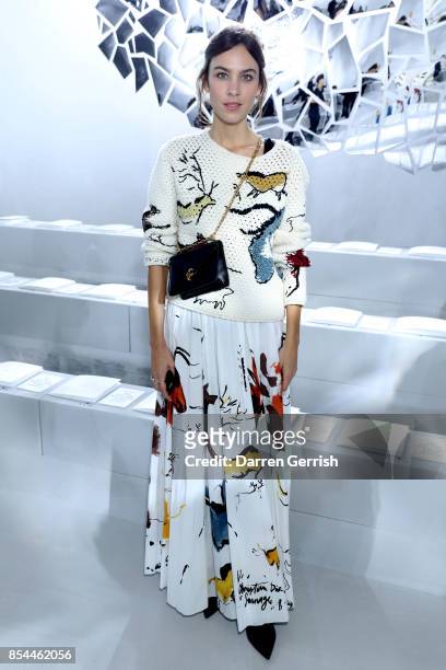 Alexa Chung attends the Christian Dior show as part of the Paris Fashion Week Womenswear Spring/Summer 2018 on September 26, 2017 in Paris, France.