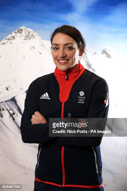 Winter Olympic Team Member , Short Track Speed Skater, Charlotte Gilmartin , during the Team GB kitting session at the adidas Centre, Stockport